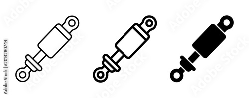 Cuadro en lienzo Shock Absorber Icons, Suspension Component Vector Graphics, Automotive Part Symb