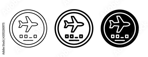 Airplane Icons Set: Simple Line Art and Solid Black Vector Graphics for Aviation and Travel Concepts