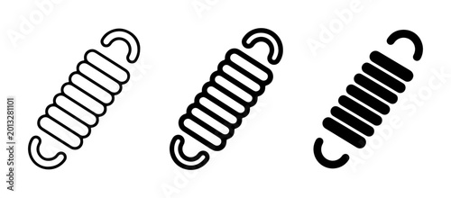 Bild auf Leinwand Spring Icons Set, Coil Spring Vector Graphics, Tension Spring Symbols for Mechan