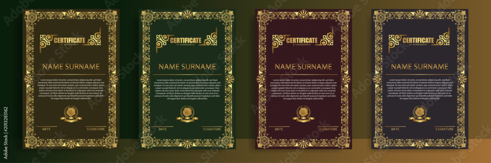 Naklejka premium Modern Certificate of Achievement Template
