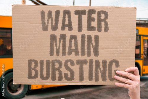 Obraz na plátne "Water Main Bursting" Aging municipal water distribution systems suffer increasing rupture frequency due to corrosion and age