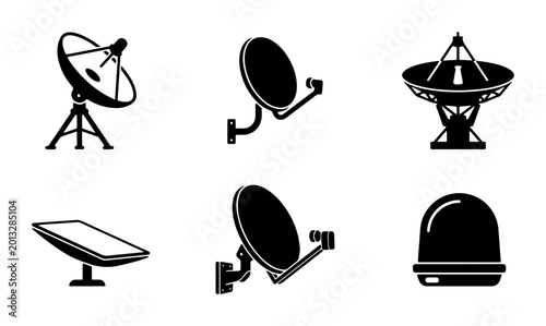 Photos Satellite Dish Icons, Communication Antenna Symbols, Radar Dish Graphics, Signal