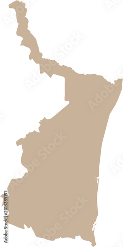 Tamaulipas Isolated Map Cartography Illustration State in Mexico