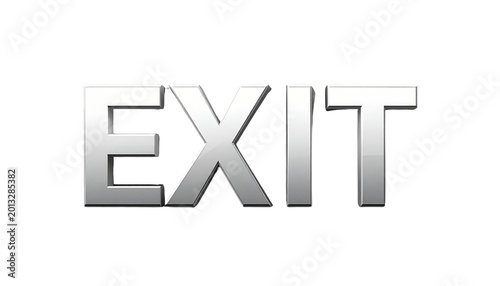 Exit word isolated on white background
