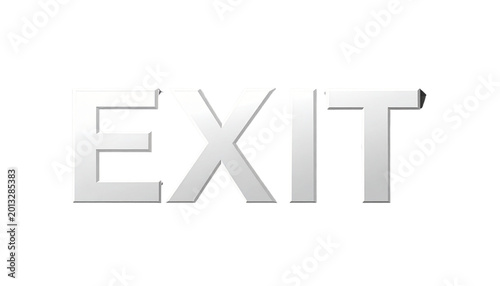 Exit word isolated on white background.
