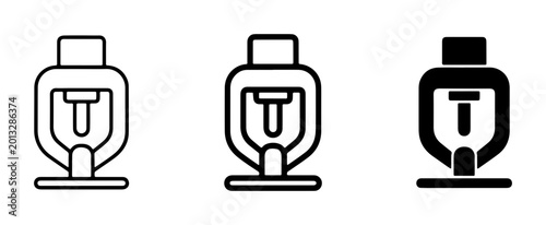 Foto Fire Sprinkler Icons, Safety System Symbols, Water Spray Nozzle Vector Graphics,