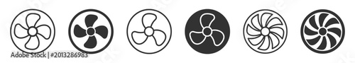 Fotografía set of ventilation fan icons in black and white vector illustration on transpare
