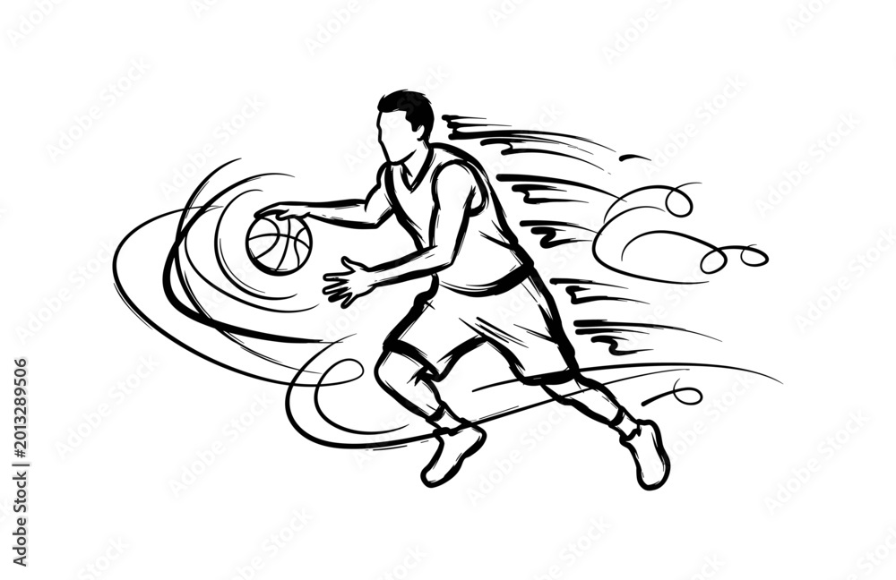 Fototapeta premium Basketball Player Dribbling Fast
