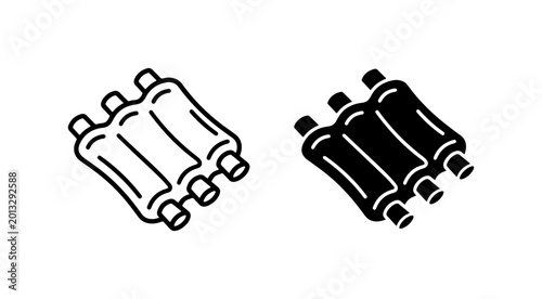 Foto Pork Ribs Vector Icons, BBQ Meat Cut, Food Illustration