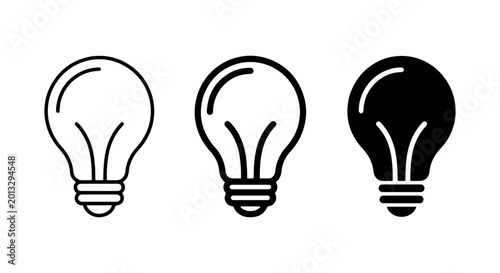 Tableau sur toile Lightbulb Icons Set, Idea Generation, Innovation Symbols, Vector Graphics