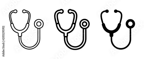 Tableau sur toile Stethoscope Icons Set, Medical Diagnostic Tool Graphics, Healthcare Symbol Colle