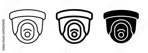 Konstfotografi Security Camera Icons, Surveillance System Vector Graphics, CCTV Monitoring Equi