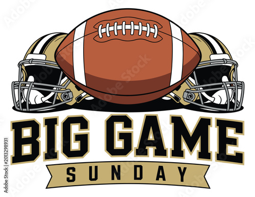 Cuadro en lienzo Football Helmets Big Game Sunday American Football Match Day Graphic Featuring P