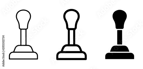 Manual Gear Shift Lever Icons, Transmission Control Symbols, Automotive Component Graphics