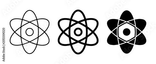 Cuadro en lienzo Atomic Orbit Icon Set, Science Symbol Vector Graphics, Nuclear Energy and Physic
