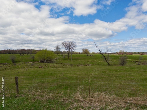Rural farm view on a spring day