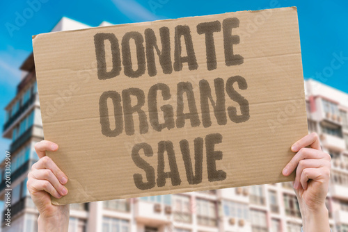 Quadro su tela "Donate Organs Save" A single registered organ donor can provide viable transplant tissue to as many as eight recipients