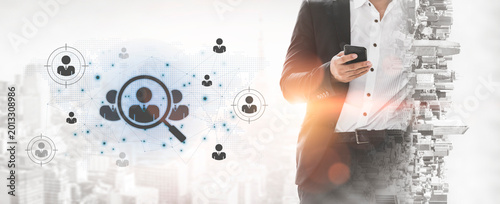 Foto Concept of global talent acquisition and human resources