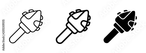 Bild auf Leinwand Stone Age Weapon Icons, Primitive Tool Vector Graphics, Prehistoric Weaponry Sym