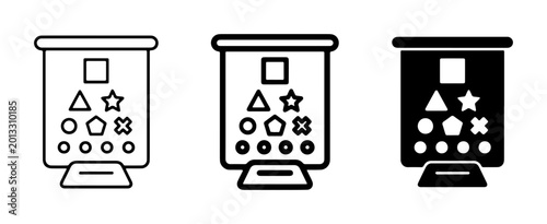 Cuadro en lienzo Eye Chart Icons, Vision Test Symbols, Optometry Chart Graphics