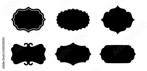 Schilderij op canvas Decorative Labels Collection, Vintage Ornate Badges, Retro Frames Set, Graphic E