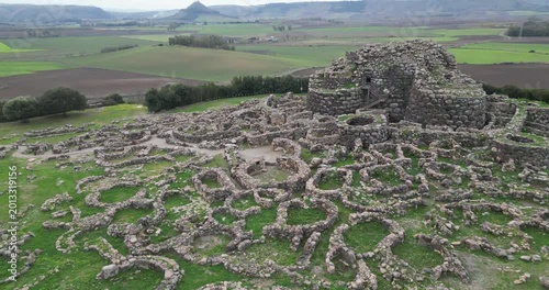 The archaeological site of Su Nuraxi is located in Barumini on the island of Sardinia, Italy.