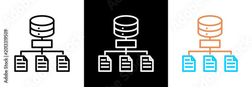 Tableau sur toile Structured Data on white and black background