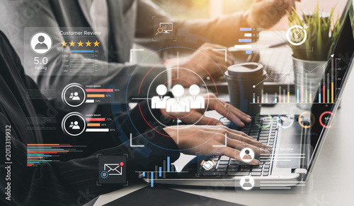 Billede på lærred A dashboard for customer relationship management (CRM)