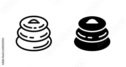Photography Stacking Stones Icon Set, Zen Balance Symbols, Meditation Calmness