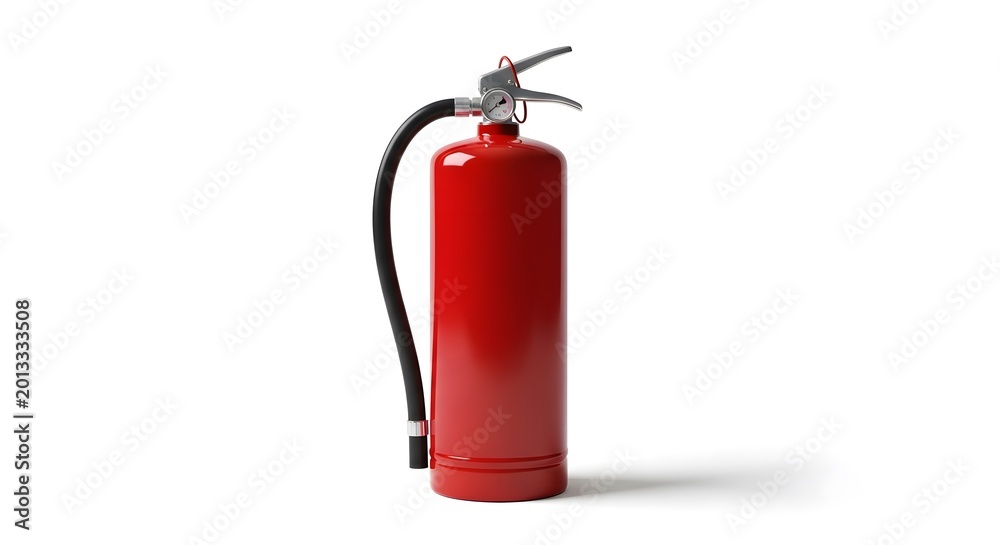 Obraz premium Fire Extinguisher Isolated On White Background Emergency Safety Equipment Concept