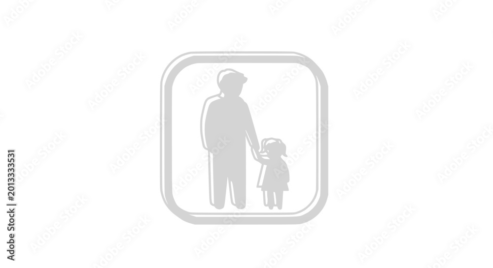 Fototapeta premium Father and Daughter Holding Hands Icon