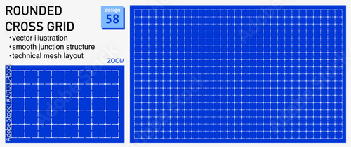 Foto Blueprint grid system rounded cross geometry, zoom detail view