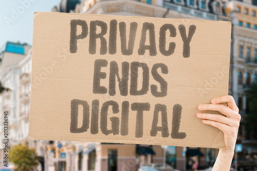 Fotografía "Privacy Ends Digital" Going digital permanently erases financial anonymity