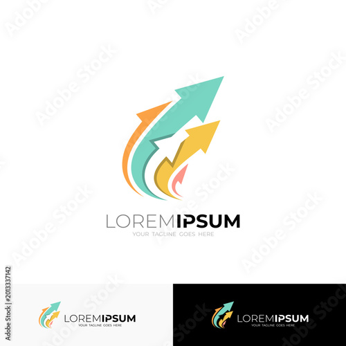 Up arrow logo with simple design, logo of several arrows shooting upwards at high speed Free Download Up arrow logo with simple design, logo of several arrows shooting upwards at high speed - GFXLoad