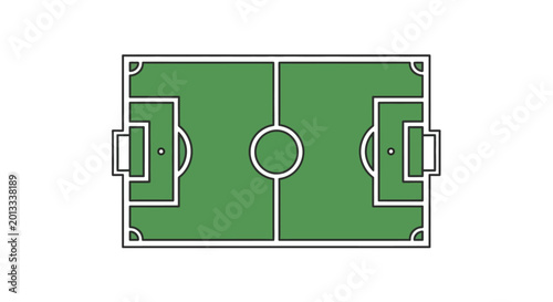 Bild auf Leinwand Soccer field with white lines markings.