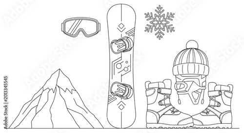 Bild auf Leinwand Snowboarder wearing winter gear.