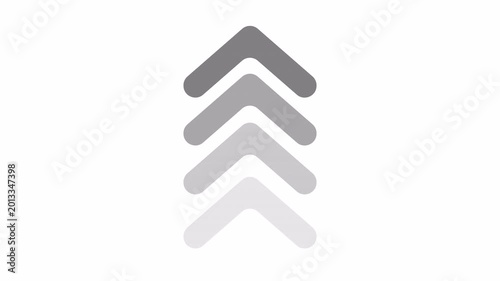 Animated Upward Chevron Arrows with Dynamic Swipe. 4K Video
