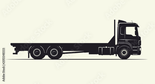 Flatbed Truck Silhouette Side View