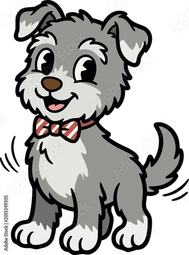 Bild auf Leinwand Ilustração digital de um cachorrinho fofo em estilo cartoon, com expressão amigável e traços suaves