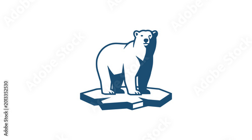 Photos Polar Bear Standing on Small Ice Floe