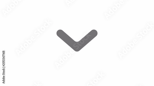 Bouncing Downward Grey Arrow Indicator for Dynamic Swipe. 4K Video