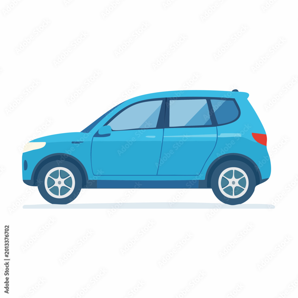 Fototapeta premium Blue SUV Car Illustration