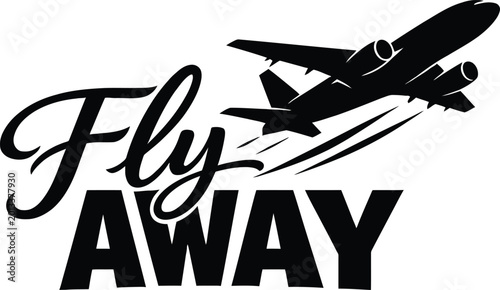Cuadro en lienzo Fly away airplane travel graphic