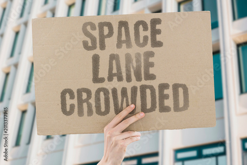 Schilderij op canvas "Space Lane Crowded" Low-earth orbit congestion now threatens future mission viability