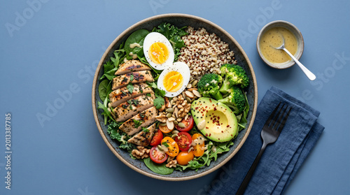 Fotografie Buddha bowl salad, High protein salad Good for health