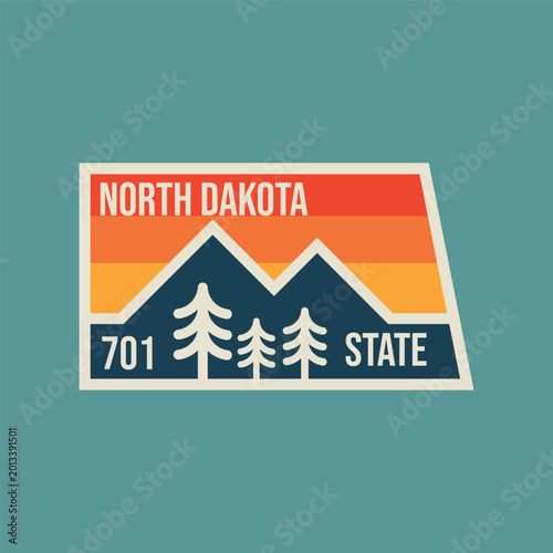 Photos North Dakota with Simple Mountain Lines and Sunset Color