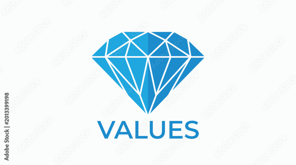 Fototapeta premium Vector graphic illustration of Blue diamond values logo icon Vector