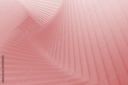 Obraz na płótnie Pink concentric squares recede endlessly in clean recursive tunnel, blending soft matte layers, luminous perspective
