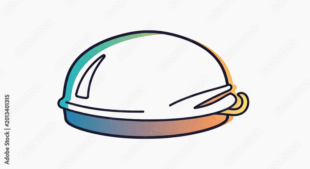 Fototapeta premium A colorful illustration of a helmet with a gradient design on its surface.