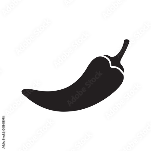 Fotografie Dry spicy pepper silhouette icon vector illustration on white background